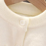 Girls’ Charming Knit Cardigan with Flowers