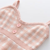 Girls' Checkered Dress and Cardigan