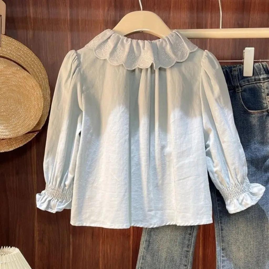 Girl's Classic Cardigan & Jeans 3 Piece