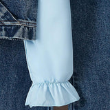 Girls’ Denim Set with Pearls