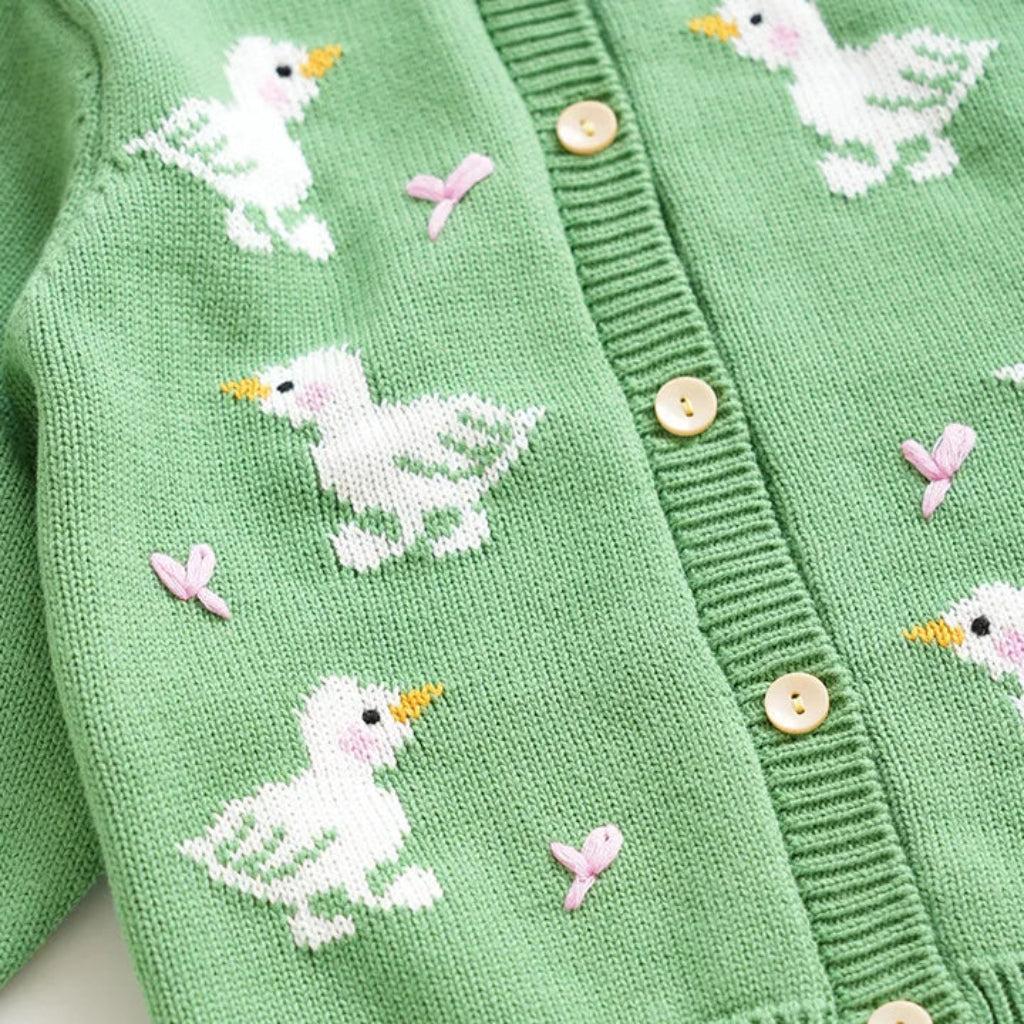 Girls' Duck Knit Cotton Cardigan