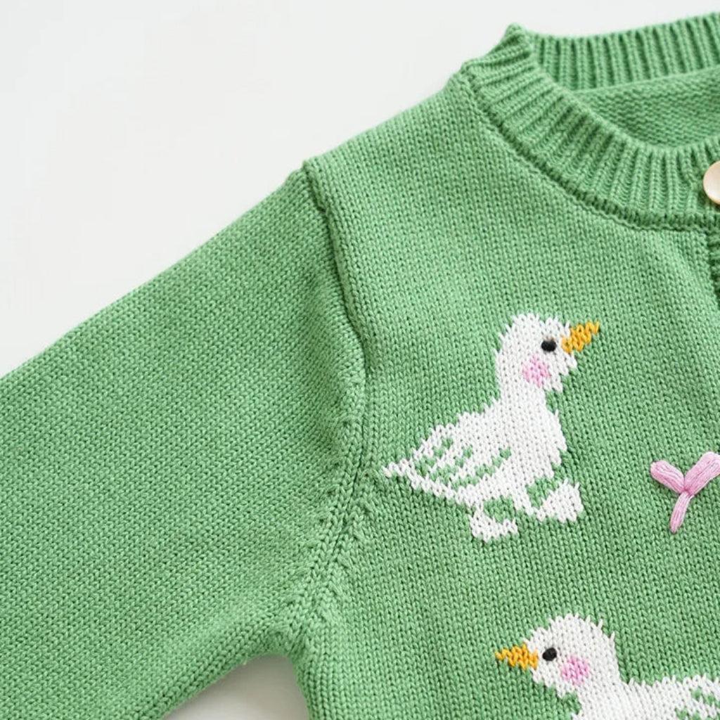 Girls' Duck Knit Cotton Cardigan