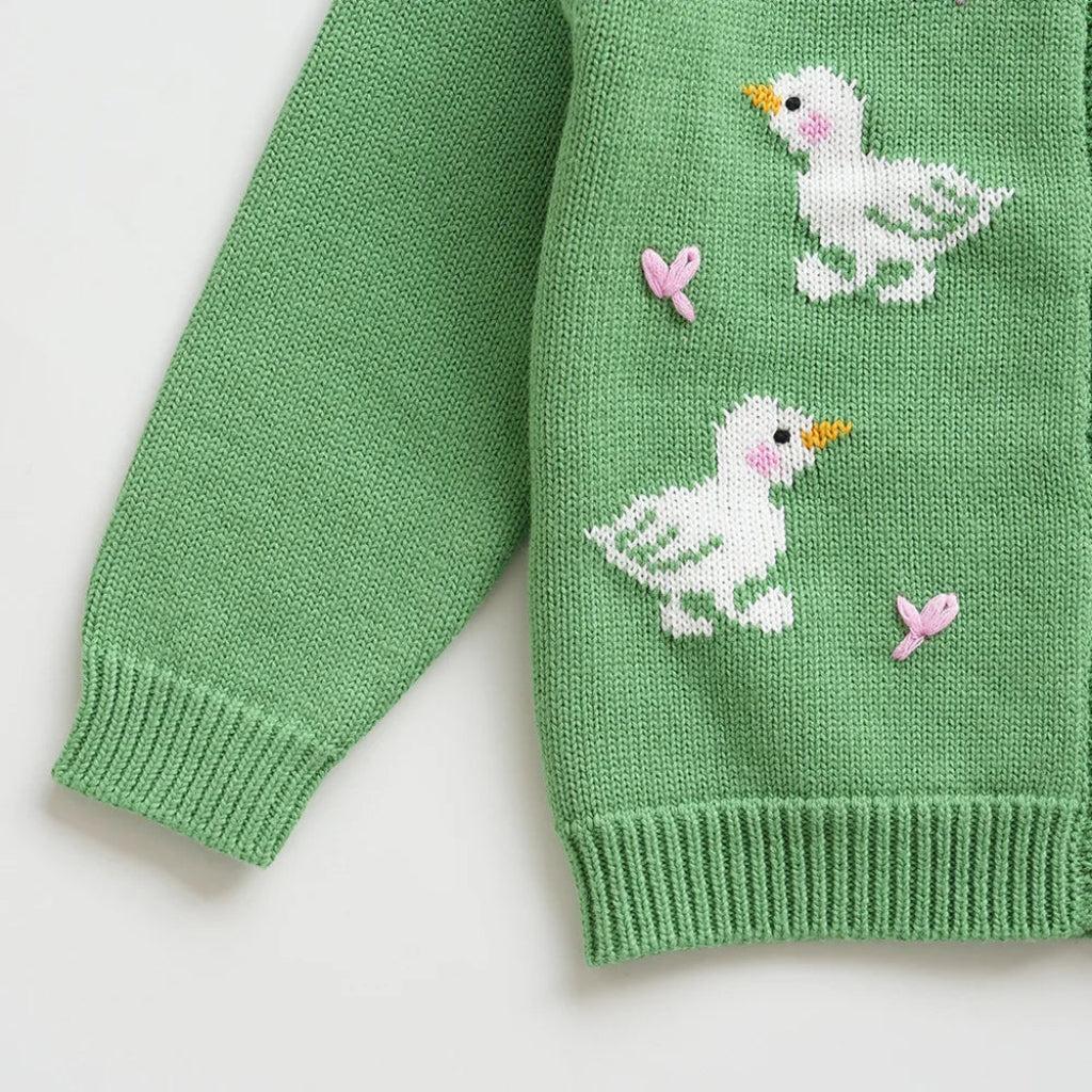 Girls' Duck Knit Cotton Cardigan