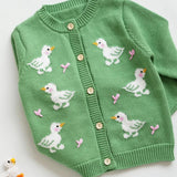 Girls' Duck Knit Cotton Cardigan