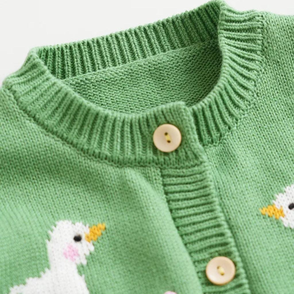 Girls' Duck Knit Cotton Cardigan