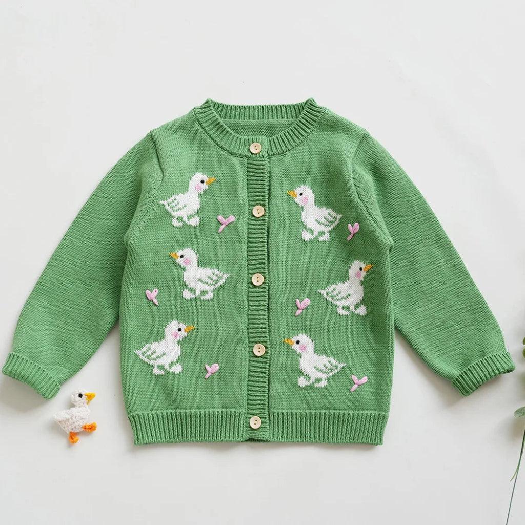Girls' Duck Knit Cotton Cardigan