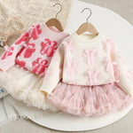 Girls' Knit Sweater & Ruffle Skirt Set