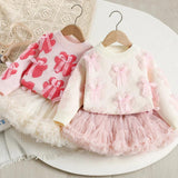 Girls' Knit Sweater & Ruffle Skirt Set