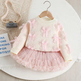 Girls' Knit Sweater & Ruffle Skirt Set