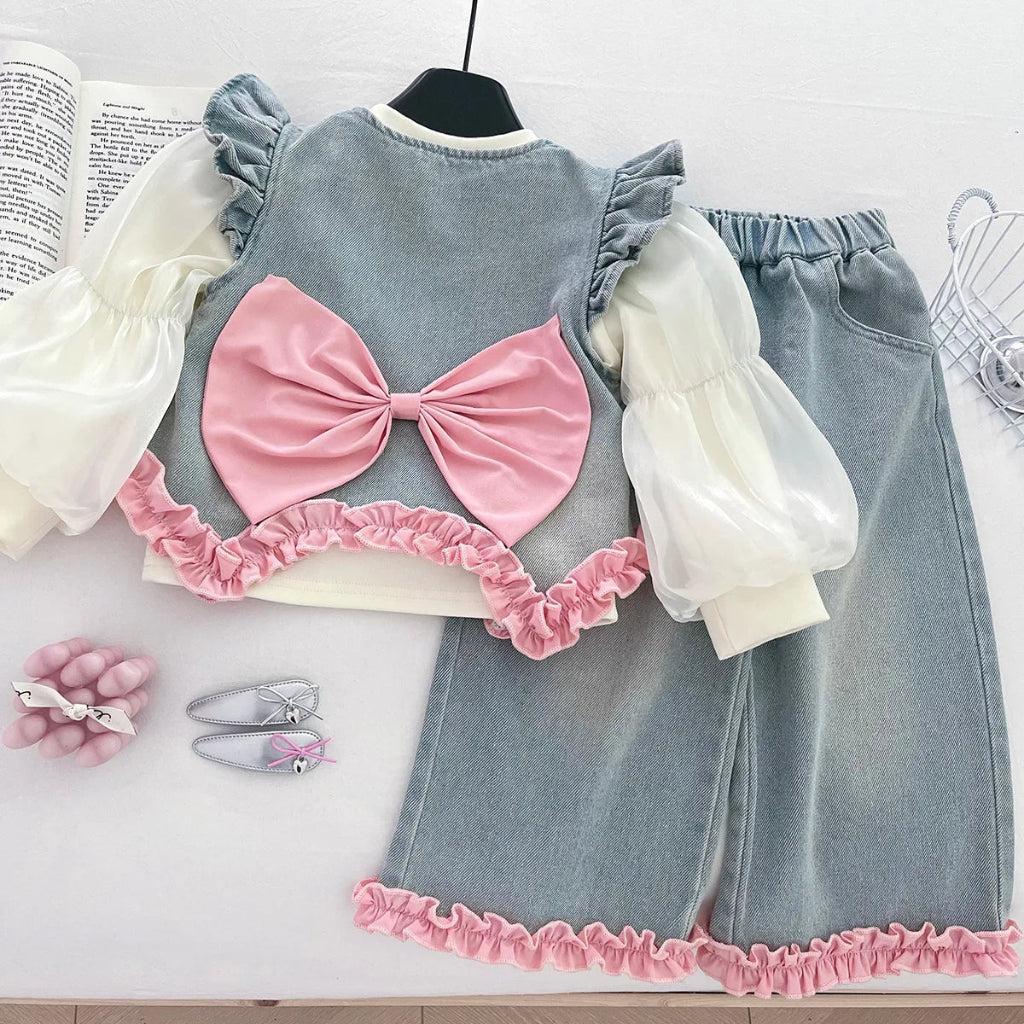Girl's Winter Wonderland Denim 2-Piece Set