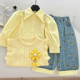 Golden Bloom Cotton 3 Piece Set