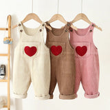 Heart Corduroy Unisex Jumpsuit for Kids 