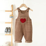 Heart Corduroy Unisex Jumpsuit for Kids 