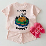 Happy Camper Unisex T-Shirt and Shorts Set