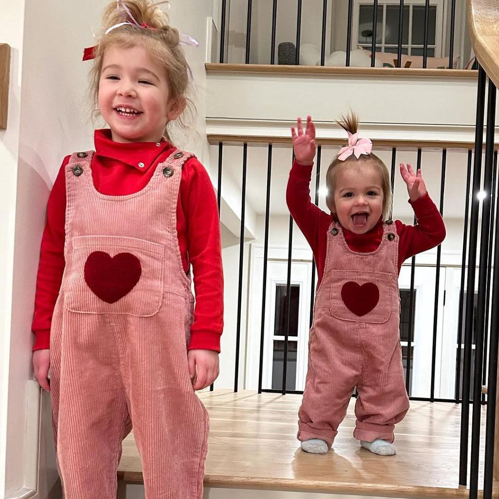 Heart Corduroy Unisex Jumpsuit