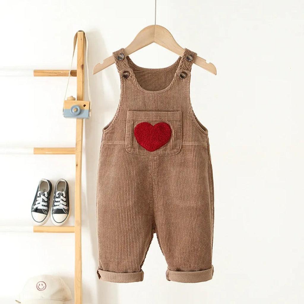 Heart Corduroy Unisex Jumpsuit