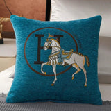 Heritage Horse Embroidered Cushion Cover
