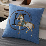 Heritage Horse Embroidered Cushion Cover