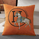 Heritage Horse Embroidered Cushion Cover