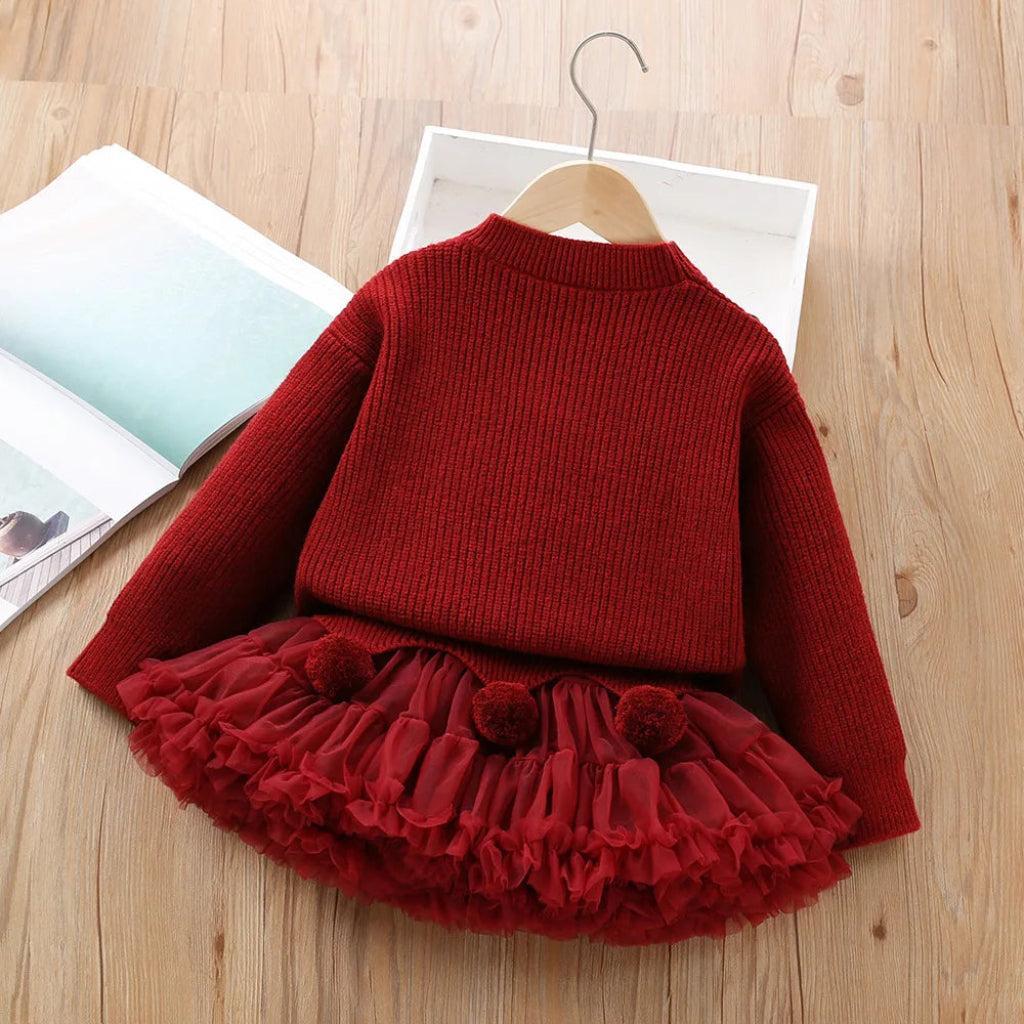 Holiday Ruby Tulle Skirt & Pullover