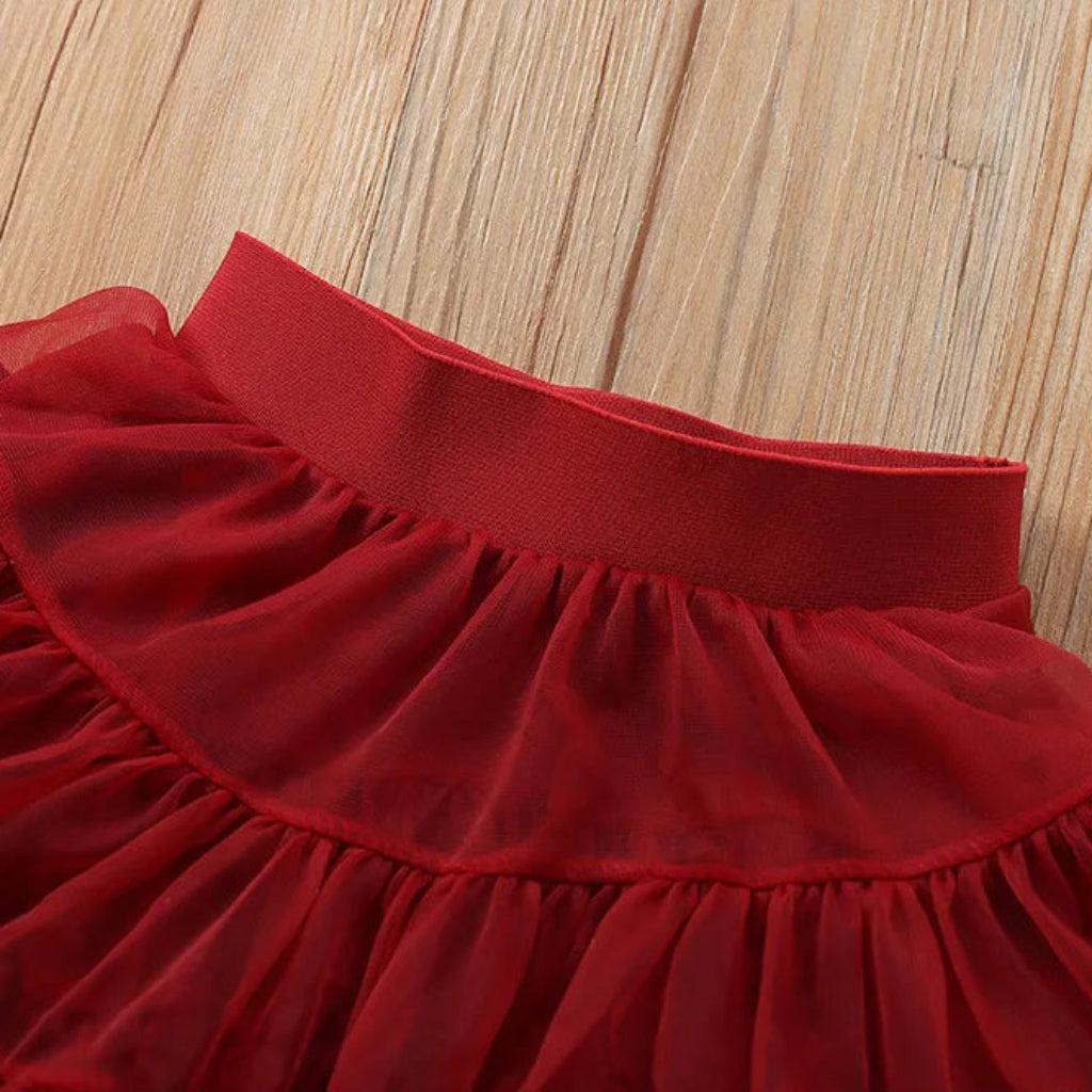 Holiday Ruby Tulle Skirt & Pullover