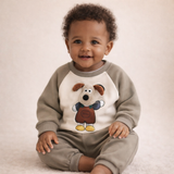 Conjunto de cárdigan y falda de algodón tejido para niña pequeña