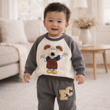 Conjunto de cárdigan y falda de algodón tejido para niña pequeña