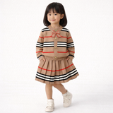 2-Piece Girls' Knit Skirt and Cardigan Set
