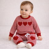 Girls’ Love Striped Red Set