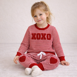 Girls’ Love Striped Red Set