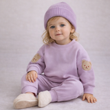 Conjunto de sudadera y pantalón deportivo unisex con mangas de oso