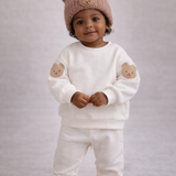 Conjunto de sudadera y pantalón deportivo unisex con mangas de oso