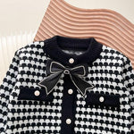 Knit Cotton Girls' Cardigan & Skirt Set