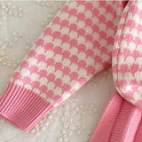 Knit Cotton Girls' Cardigan & Skirt Set