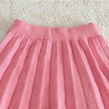 Knit Cotton Girls' Cardigan & Skirt Set