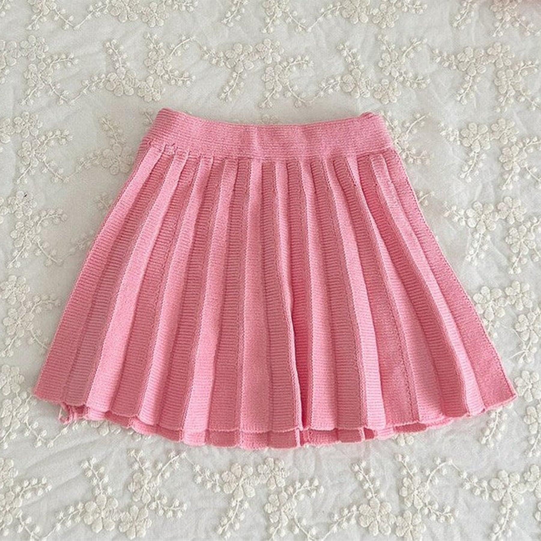 Knit Cotton Girls' Cardigan & Skirt Set