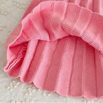 Knit Cotton Girls' Cardigan & Skirt Set