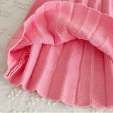 Knit Cotton Girls' Cardigan & Skirt Set