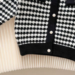 Knit Cotton Girls' Cardigan & Skirt Set