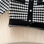 Knit Cotton Girls' Cardigan & Skirt Set