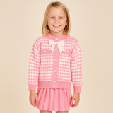 Knit Cotton Girls' Cardigan & Skirt Set