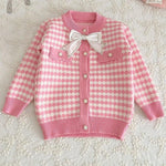 Knit Cotton Girls' Cardigan & Skirt Set