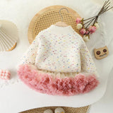 Knitted Heart Sweater & Ruffle Skirt
