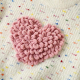 Knitted Heart Sweater & Ruffle Skirt