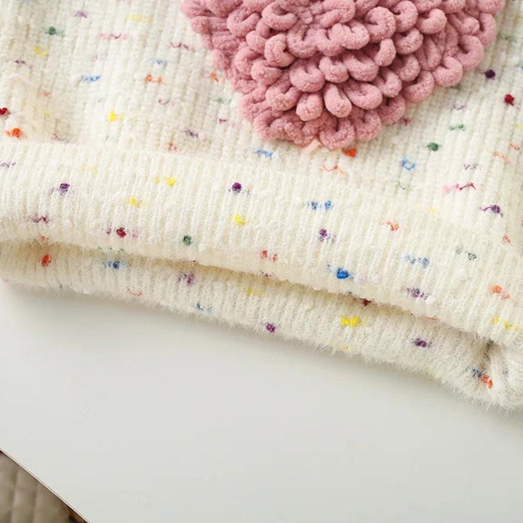 Knitted Heart Sweater & Ruffle Skirt