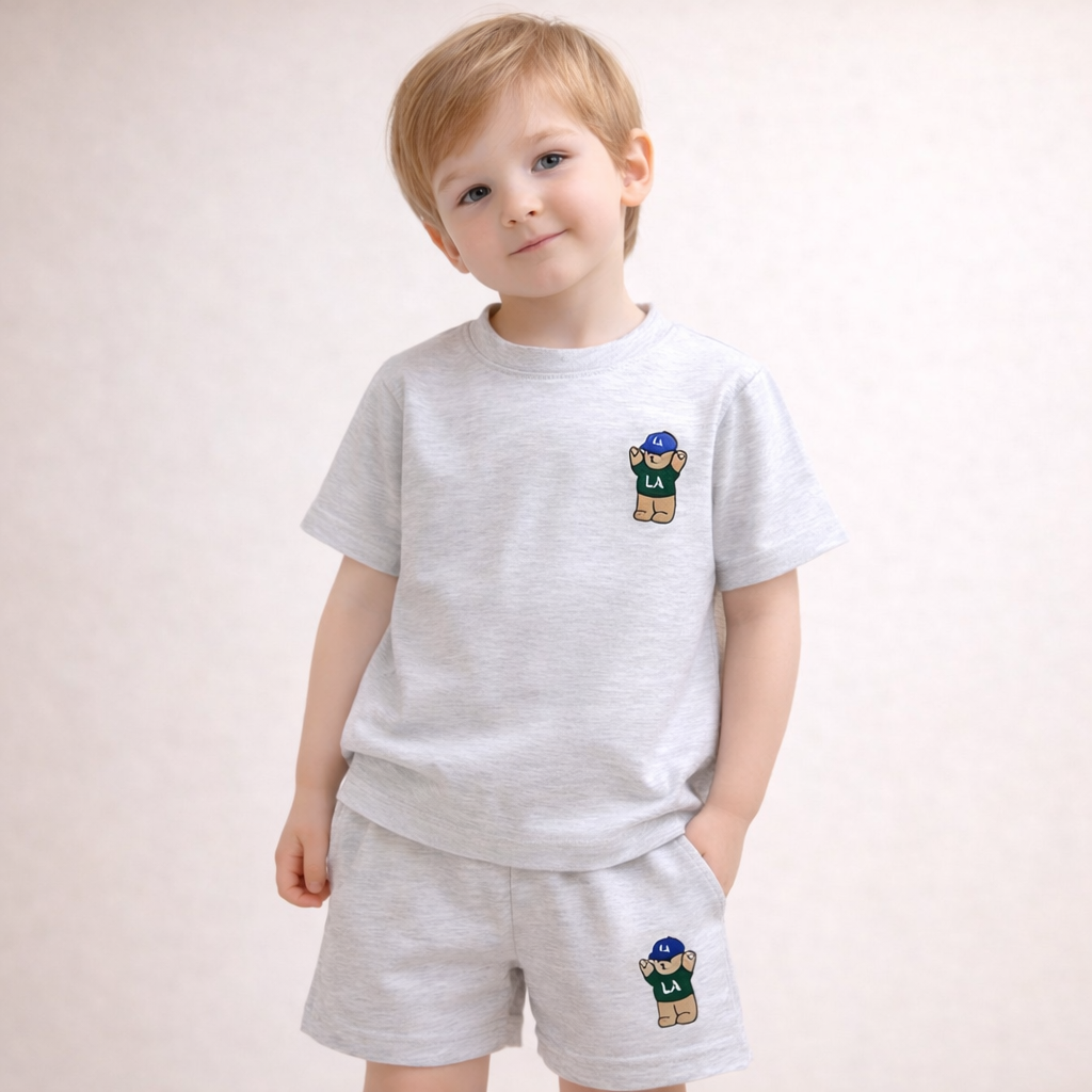 LA Bear Shorts & T-Shirt Unisex Matching Set