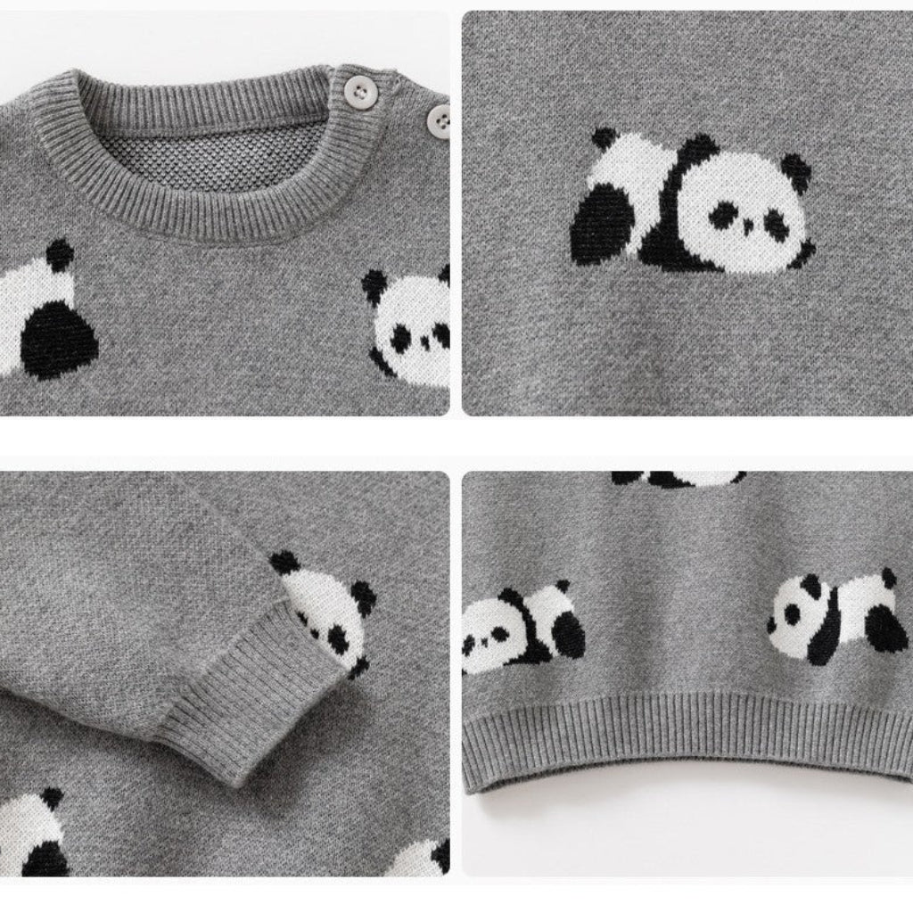 Little Boys' Knit Cotton Panda Sweater / Pullover