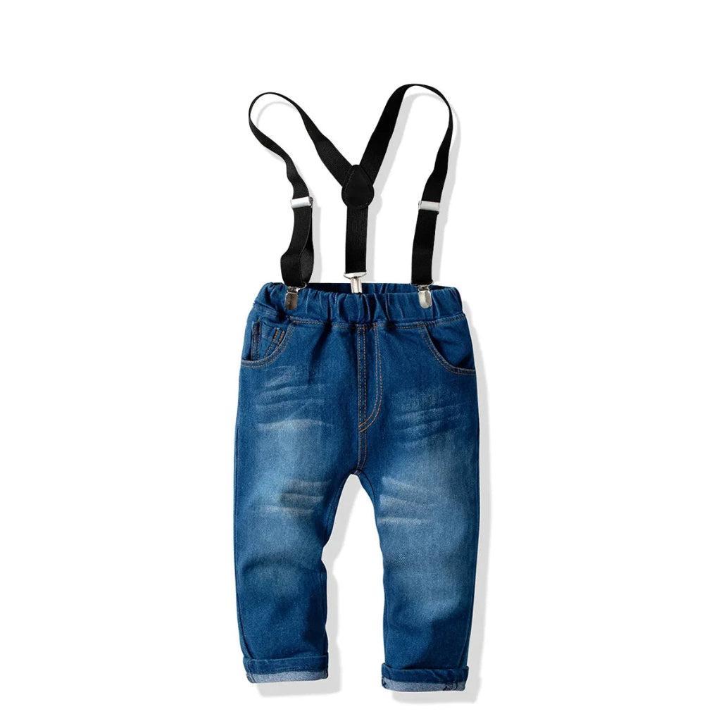 Little Explorer Suspender Pants & Shirt Set