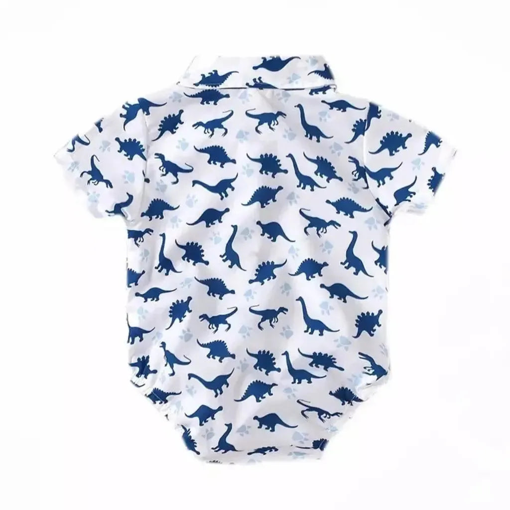 Little Gentleman Dinosaur Suspender Set