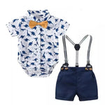 Little Gentleman Dinosaur Suspender Set